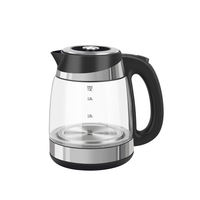 Bouilloire électrique sans fil en verre borosilicate, base rotative à 360°, ébullition rapide, fonction maintien au chaud, capacité 1,8 L, puissance 1500 W, arrêt automatique