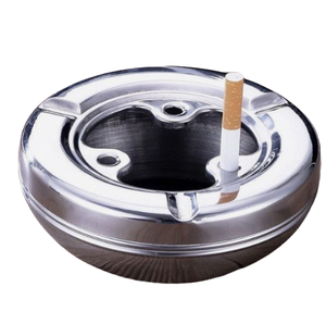 Cenicero con acabado brillante Cenicero de acero inoxidable de calidad superior Cenicero de metal para puros Cenicero para interiores y exteriores a prueba de viento duradero - Product Image 1