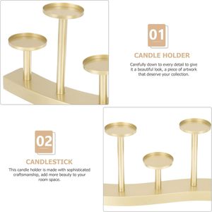 เชิงเทียนโลหะสำหรับเทียนทรงเสา เทียนทรงกรวย เทียนทีไลท์ ของตกแต่งโต๊ะ ของตกแต่งบ้าน - Product Image 6