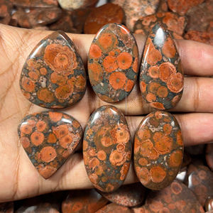 Cabochons de jaspe de coquelicot faits à la main pierre précieuse naturelle en vrac pour pendentif pour la fabrication de bijoux - Product Image 1