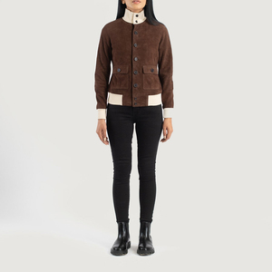Chaqueta de Cuero para Mujer, Fabricada por OEM, para Invierno, con Forro Interior y Soporte para Marca Privada, Ropa Casual - Product Image 4