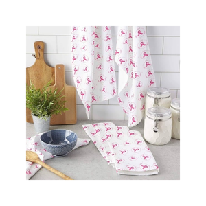 Pastel Striped <b>Embroidered</b> Golf Kitchen <b>Towel</b> 40x70cm 310GSM Natural Absorb Weave For Eco Stores Clubs And Heavy Purchase Buyers - Product Image 2