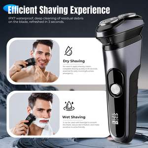 Afeitadora Eléctrica Recargable, Uso en Seco y Húmedo, Impermeable IPX7, Recortadora con Cabezal Flexible Rotatorio, Afeitadora Facial Inalámbrica, Lavable - Product Image 5