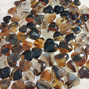 Pierre précieuse en forme de cœur en agate naturelle de qualité supérieure multicolore faite à la main pour l'artisanat et la fabrication de bijoux - Product Image 5