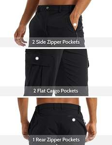 กางเกงขาสั้นไนลอนยืดได้หลายกระเป๋าระบายอากาศแข็งแรงแห้งเร็วสำหรับกลางแจ้งลำลอง - Product Image 4