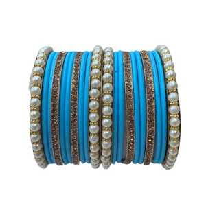 Heavy Stainless Steel Wedding Bangles Bridal Chura Set Traditional Indian Bridal Jewelry for Brides Wedding and Party Wear - Product Image 1