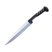 Vente chaude en acier à haute teneur en carbone lame fixe chemin de fer Spike couteau Fireside forgé couteau de chasse couteau de survie avec gaine en cuir