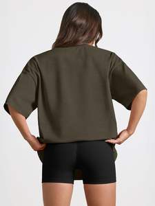 Venta al por mayor de calidad superior Casual Slim Fitted Mujeres Camisetas Moda Plain manga corta Camiseta de las mujeres - Product Image 4