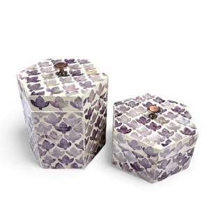 Pot en nacre incrusté fait à la main pour la décoration de la maison, de la table, de la cuisine et de la salle de bain - Product Image 1