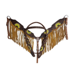 Brida de cabeza occidental de cuero genuino, producto Ecuestre para montar a caballo, logotipo personalizado, costuras elegantes disponibles, precio a granel - Product Image 1