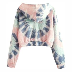 Sweat-shirt à capuche pour femme avec imprimé tie-dye tendance, broderie, automne/hiver/printemps, manches longues, pull-over - Product Image 6