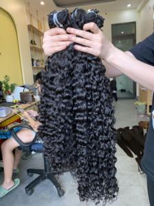 Extensions de cheveux humains bouclés eurasadiens, marque Vietnam, 100g, vente en gros, différents trames, tissées à la machine - Product Image 2