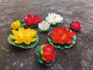 ดอกบัวประดิษฐ์ลอยน้ำพร้อมใบไม้โฟมดอกไม้ลอยน้ำและสระตกแต่งบ่อน้ำมีให้เลือก2ขนาด - Product Image 6