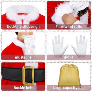 Disfraces de Papá Noel de alta calidad para Navidad, disfraces de Papá Noel transpirables al por mayor - Product Image 2