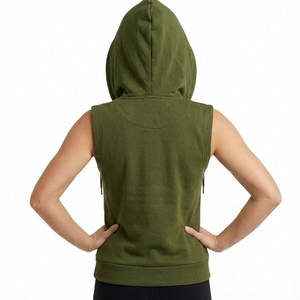 Vestes à capuche sans manches pour femmes, streetwear tendance, coupe régulière, fabrication sur mesure, prix de gros OEM, fournisseur de vestes à capuche - Product Image 3