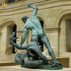 <span class=keywords><strong>Escultura</strong></span> mítica de bronce <span class=keywords><strong>griega</strong></span> de estilo antiguo personalizada para decoración de exteriores de Hércules matando a la serpiente - Product Image 5