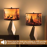 Abat-jour rond en tissu de tambour rustique moyen araignée Fitter remplacement artisanal pour lampes de table et de sol