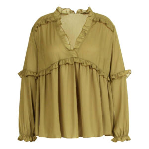 Elegante OEM Ropa Blusa Top Camisas Sólido Manga larga Algodón Transpirable Señoras Camisa Tallas grandes Blusas y camisas Mujeres Niñas - Product Image 1