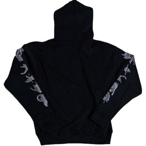 Sudaderas con capucha unisex con diamantes de imitación para hombre transpirables servicios OEM ropa de invierno de nueva forma de buena calidad - Product Image 2