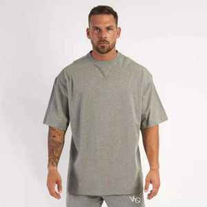 T-shirt col rond pour homme, haut de haute qualité, personnalisé, 100% coton, épaules tombantes - Product Image 3