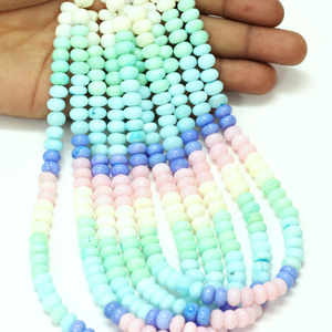 Perles rondes en opale multicolores : pierre précieuse de qualité AAA, 7-11 mm - Product Image 5