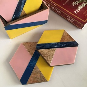 Posavasos con incrustaciones de hueso pulido de La India para uso en hoteles, hogares o restaurantes - Product Image 2