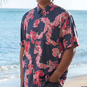 High Quality Custom V-neck <b>Short</b> <b>Sleeve</b> Hawaiian <b>Shirt</b> Button Lapel Custom <b>Linen</b> Canvas Breathable Quick Dry Fashion Printed - Product Image 6