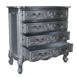 Commode haute de luxe en argent style français, ensembles de chambre à coucher, commode en bois pour mobilier antique de maison et d'hôtel - Product Image 3