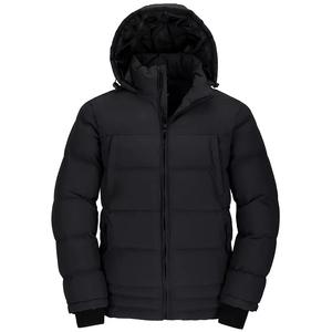 Winter Season Custom Reversible <b>Mens</b> <b>Cropped</b> Boxy Zipper Cotton Down Puffer Jacket with Hooded Man - Product Image 1