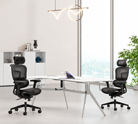 Chaise de bureau ergonomique en maille avec appui-tête réglable, dossier respirant et soutien lombaire pour réunions de bureau, vente en gros OEM