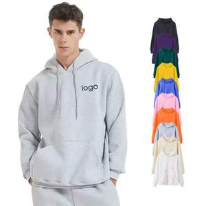 เสื้อมีฮู้ดสวมหัวสำหรับผู้ชายผ้าขนแกะผ้าฝ้าย100% ขนาดใหญ่พิเศษปักลายได้ตามต้องการแห้งเร็ว - Product Image 3