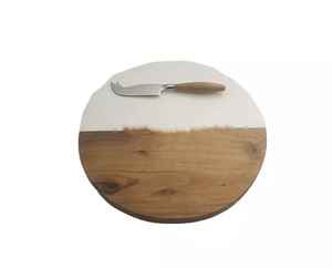 Tabla de Cortar Redonda de Madera y Resina, Vajilla Personalizada para Verduras, Cortar Queso, Herramienta de Cocina, Bloques de Cortar - Product Image 1