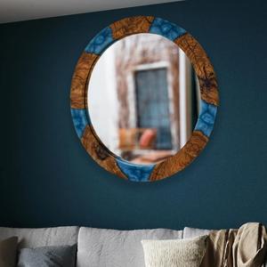 Unique Design Handcrafted Resin <b>Wood</b> Wall <b>Mirror</b> for Living Room Bedroom or Entryway Decor Available for Export Price - Product Image 1