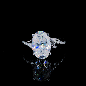 Elegante anillo de diamante ovalado cultivado en laboratorio, banda de oro amarillo macizo de 14k con pulido brillante, anillo de compromiso de 1 quilate, joyería fina para mujer - Product Image 1