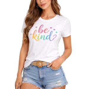 Camiseta de mujer Samavia con estampado personalizado OEM, tela de peso medio 140gsm, jersey de PC |   Camisetas Lisas RTS con Servicio DDP - Product Image 1