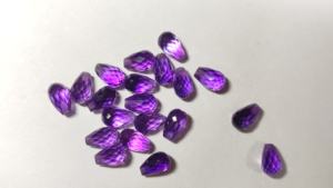 Gotas perforadas superiores de amatista africana de alta calidad, cuentas de taladro lateral de amatista facetada de gota de lágrima de 10x8mm, venta al por mayor, Briolette de amatista - Product Image 5