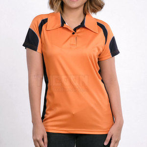 Polo de mujer con logotipo personalizado al por mayor de fábrica, camiseta Polo de golf de punto corta deportiva ajustada ligera para mujer - Product Image 1