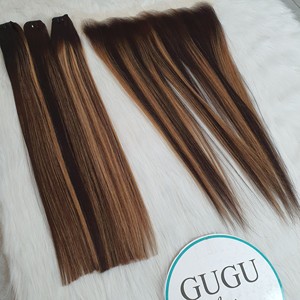 Producto más vendido cabello crudo liso de hueso de Vietnam un solo donante paquetes de 8 - 30 pulgadas con frontal HD 13x4 - Product Image 2