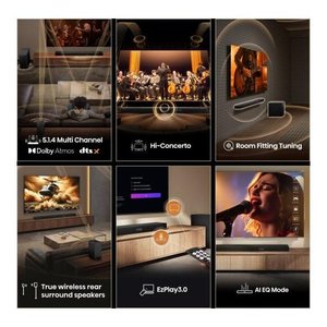 Barre de son Hisense série Ax 5.1.4, 6 haut-parleurs, caisson de basses 12 pouces à large bande, sans fil, 600W pour DTS X, USB Toslink - Product Image 4