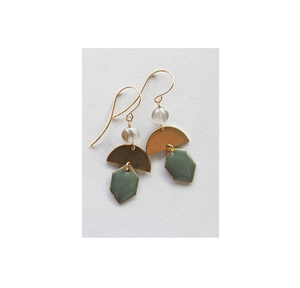 ต่างหูเรซินและทองเหลืองแฟชั่นสำหรับผู้หญิงเครื่องประดับเรซินไข่มุกคริสตัล - Product Image 2