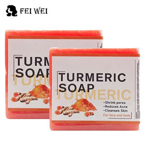 FEIWEI Organic Natural Herbal Tumeric Handmade Bar <b>Soap</b> Anti-<b>Acne</b> Dark Spots Removal Whitening Turmeric Balm <b>Soap</b> - Product Image 6
