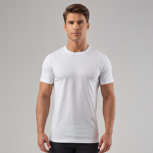 Camiseta sólida para hombre de alta calidad para todas las estaciones, tela de algodón transpirable, aspecto moderno, selección de color cómoda y múltiple - Product Image 1