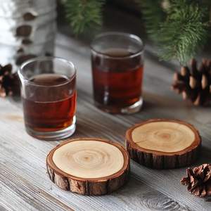 Wooden Coaster Set Crafted From Natural Solid Wood For <b>Table</b> <b>Protection</b> And Everyday Beverage Use - Product Image 5