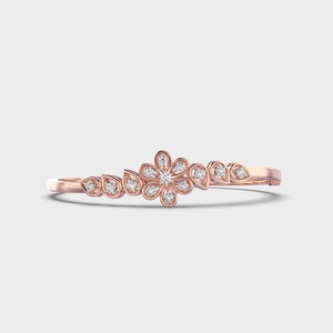 IGI Certified Lab Grown Round Diamond Floral Cluster Bangle Bracelet in 9K Yellow / White / Rose Gold - Product Image 6