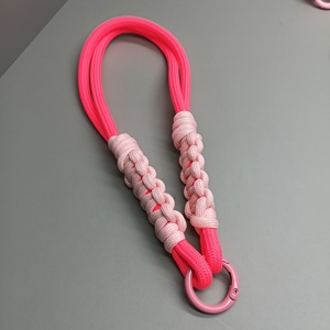 Custom Colorful Fashion Braided Fabric Short Wristband Phone Straps with Rotatable T-Shaped Clips <b>for</b> Phone Cases - Product Image 6