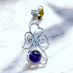 Pendentifs en argent massif améthyste violette pendentifs en argent sterling 925 en vrac en gros bijoux fins en argent - Product Image 1