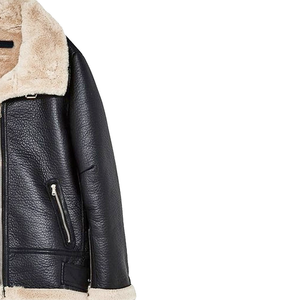 Chaqueta de cuero de gama alta para mujer con silueta de Moto clásica de piel de oveja genuina con cuello levantado y ajuste ajustado a medida - Product Image 3