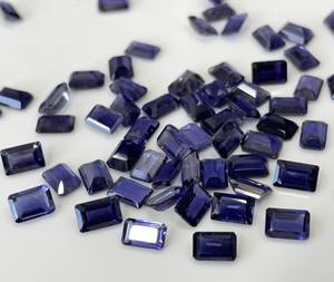 Octágono de iolita natural 4x6mm, corte facetado de alta calidad, piedra preciosa suelta Octágono de alta calidad - Product Image 2