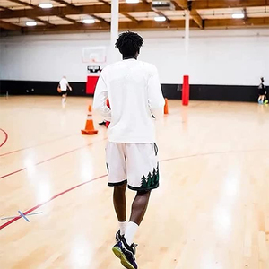 Pantalones cortos deportivos de malla con estampado por sublimación para hombre, tela de malla transpirable con cintura elástica y cordón ajustable, tamaño personalizado - Product Image 6