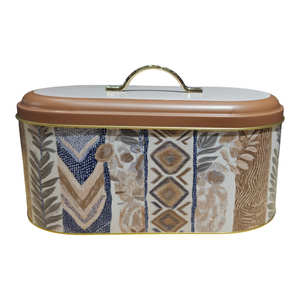 African Rhythm Collection Boîte à pain ovale en métal-178x338x140mm (5.5 L) - Product Image 1